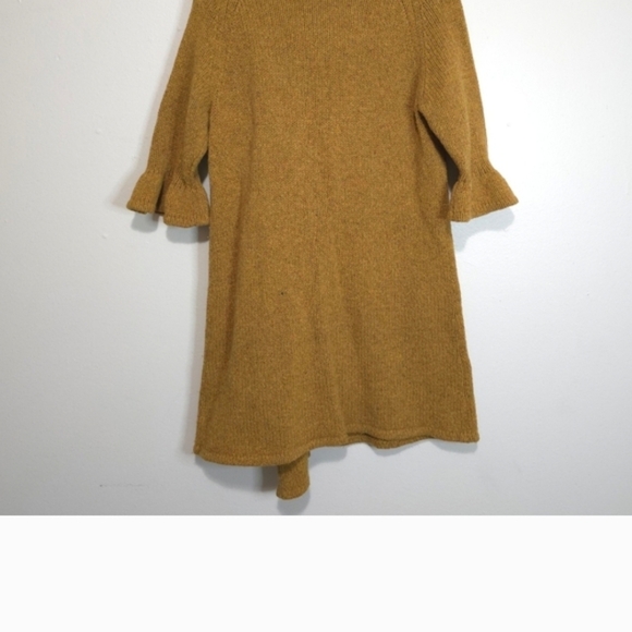 Tibi Wool Golden Yellow Long Cardigan Sweater Women's Small Button Front Winter - Picture 4 of 4